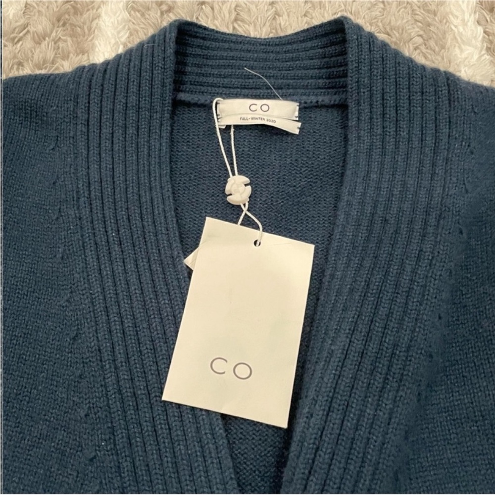 CO Wool and Cashmere Tie Waist Button Down Cardigan Sweater XS - Picture 3 of 11